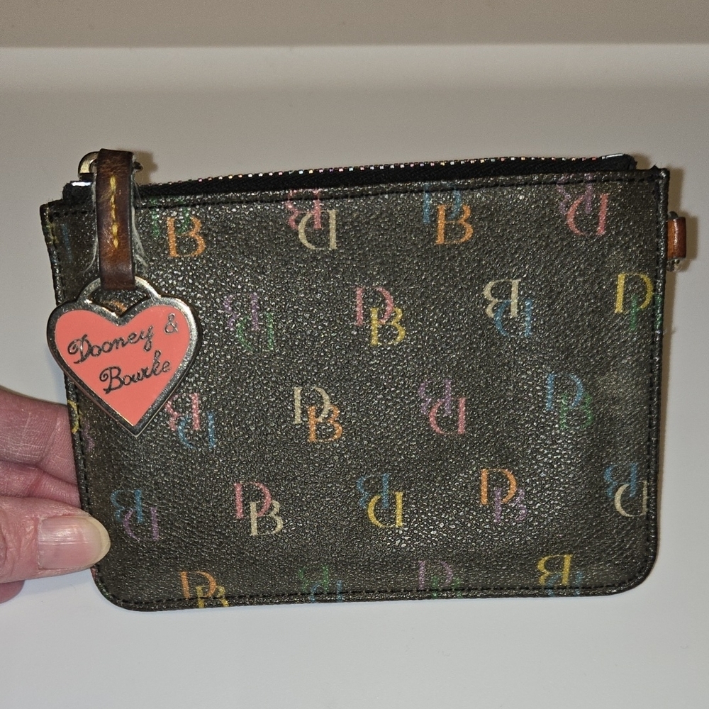 Dooney & Bourke Multicolor Monogram Pouch With Rainbow 🌈 Zipper